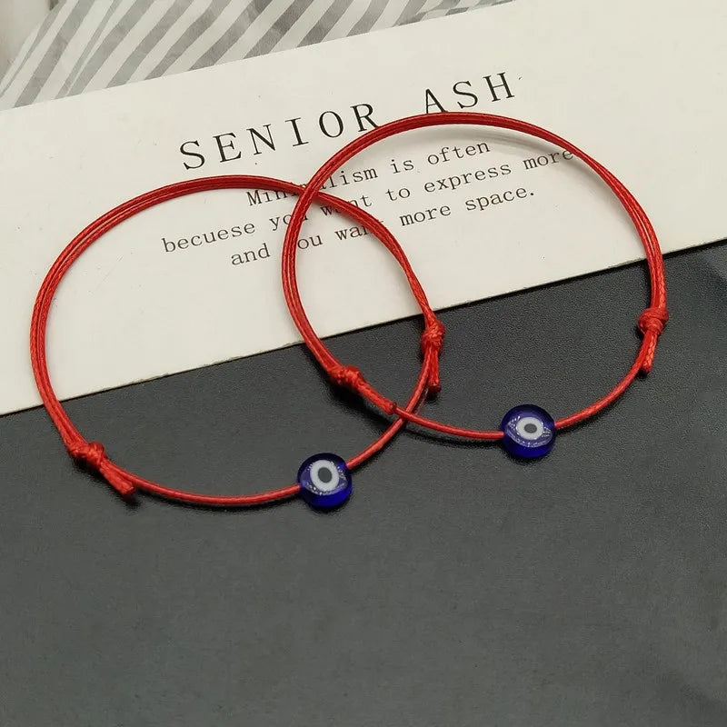 Set 2 Bracciali Occhio Protettivo – Filo Rosso & Nero