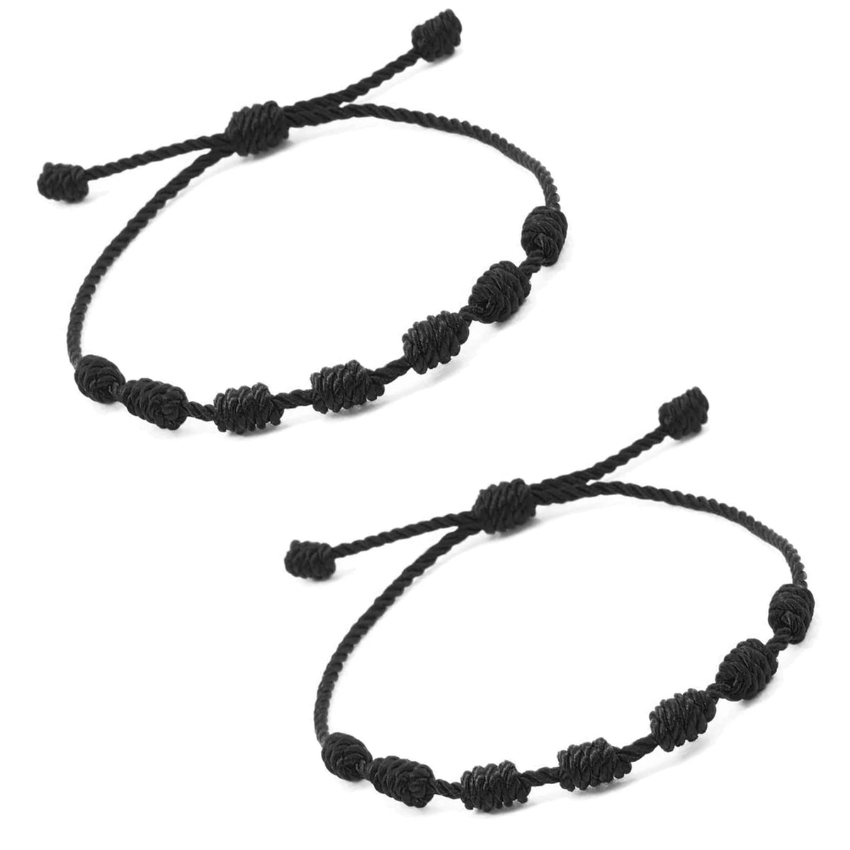 Bracciale Protettivo a 7 Nodi – Rosso o Nero